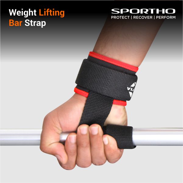NIVIA Weight Lifting - Bar Strap , Gym Supports, For Support & Stability Available in XS | S | M | L | XL & Black / Red Color , Used for Training, Gym & Fitness