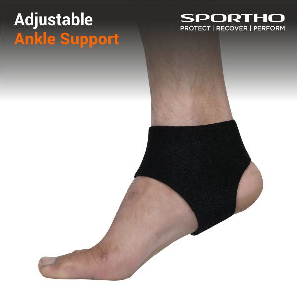 NIVIA Basic Ankle Support with Adjustable Velcro, Ankle Sleeves, Braces or Wraps , For Support & Stability Available in S | M | L | XL & Black Color , Used for All kind of impact Sports