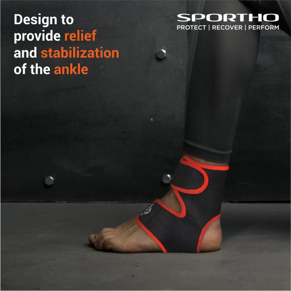 NIVIA Ankle Support With Adjustable Velcro, Ankle Sleeves, Braces or Wraps , For Injury Prevention Available in S | M | L | XL & Black / Red Color , Used for Rehabilitation & Recovery