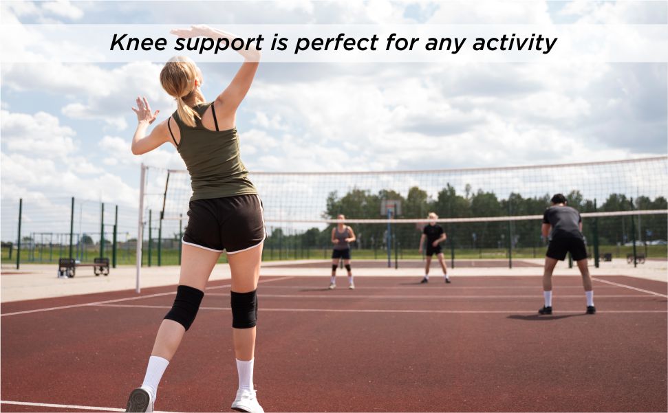NIVIA Volleyball Knee Support with PU Foam Pad - (Pair) , Knee Braces & Sleeves, For Performance Enhancement Available in Large & Black Color , Used for All kind of impact Sports