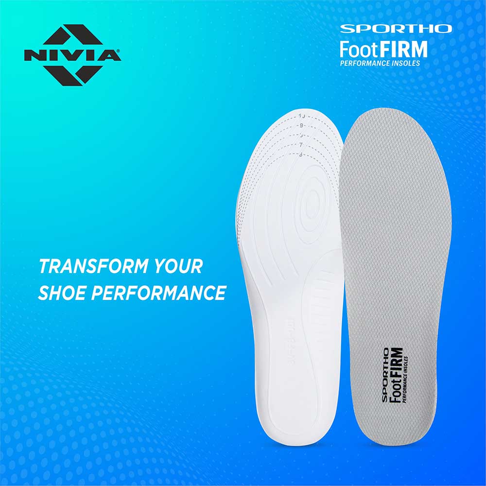 NIVIA Foot Firm Insole, Insoles , For To Distribute weight evenly Available in Adult (UK 6-11) – EU 39-46 & Grey Color , Used for Foot Care