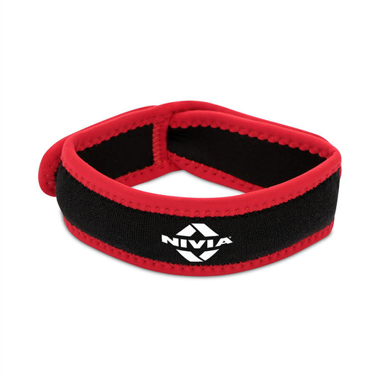 NIVIA Knee Patella Support With Adjustable Velcro, Patella Supports, For Minimum impact on joints and muscles. Available in  S | M | L  | XL & Black / Red Color , Used for Rehabilitation & Recovery