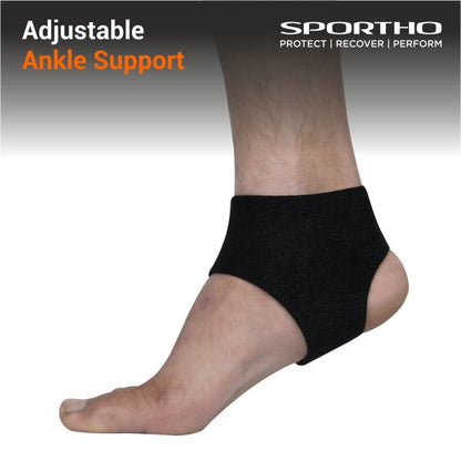 NIVIA Basic Ankle Support with Adjustable Velcro, Ankle Sleeves, Braces or Wraps , For Support & Stability  Available in  S | M | L  | XL & Black Color , Used for All kind of impact Sports