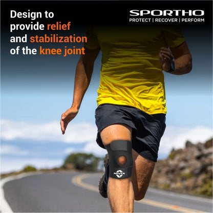 NIVIA  Basic Patella Knee Support With Adjustable Vecro, Knee Braces & Sleeves, For Pain Relief & Recovery  Available in  S | M | L  | XL & Black Color , Used for Rehabilitation & Recovery