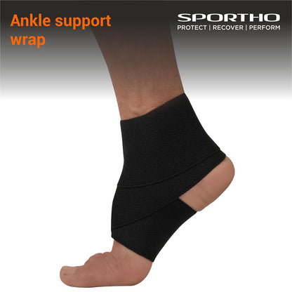 NIVIA Ankle Support Wrap With Velcro, Ankle Sleeves, Braces or Wraps , For Pain Relief & Recovery  Available in XS | S | M | L  | XL & Black Color , Used for Rehabilitation & Recovery