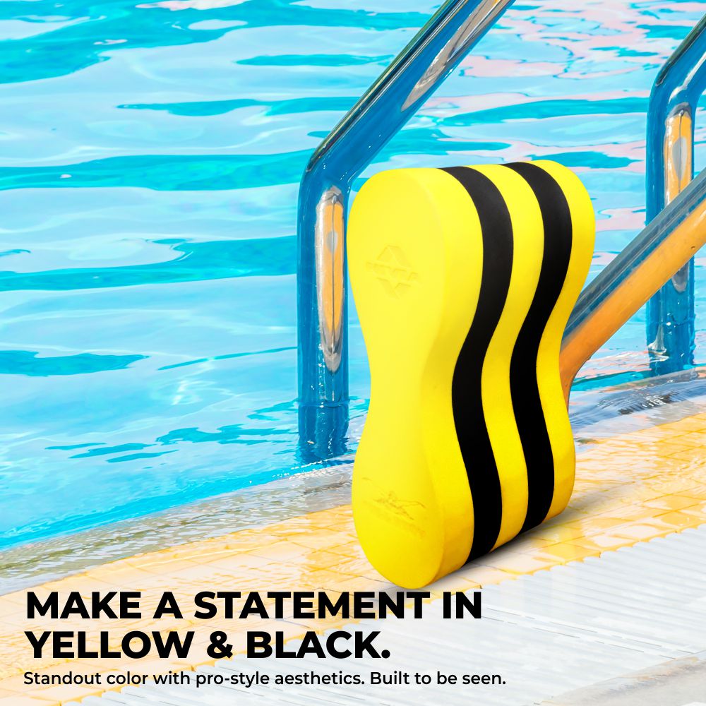 Swimming Pullbuoy For Kids/Adults - Yellow/Black