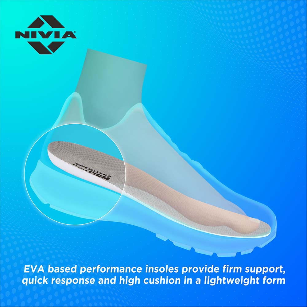 NIVIA Foot Firm Insole, Insoles , For To Distribute weight evenly Available in Adult (UK 6-11) – EU 39-46 & Grey Color , Used for Foot Care