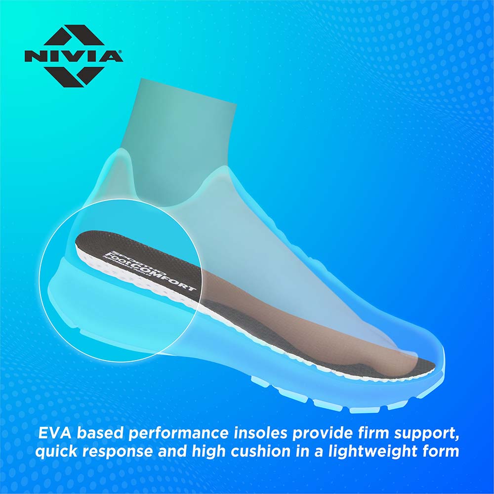 NIVIA Foot Comfort Insole , Insoles , For Cushioning & Comfort Available in Adult (UK 6-11) – EU 39-46 & Black Color , Used for Foot Care