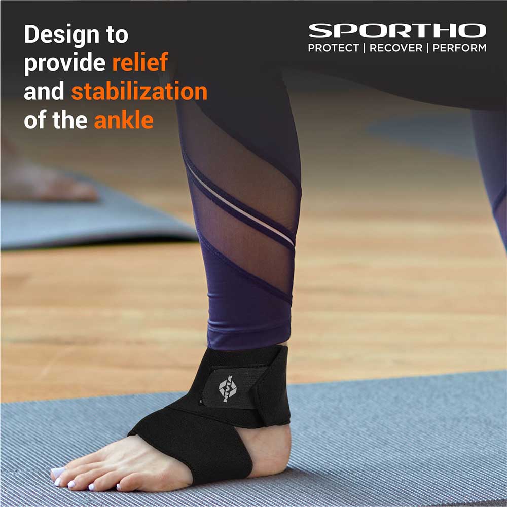 NIVIA Ankle Support Wrap With Velcro, Ankle Sleeves, Braces or Wraps , For Pain Relief & Recovery  Available in XS | S | M | L  | XL & Black Color , Used for Rehabilitation & Recovery