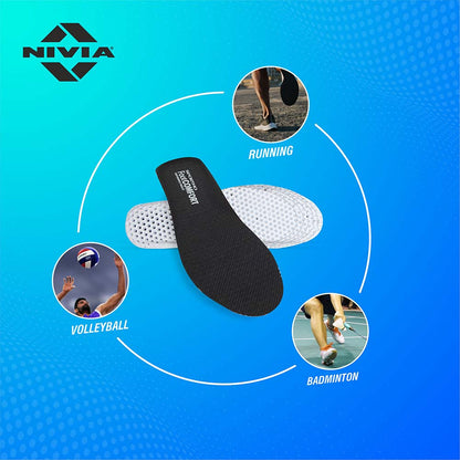 NIVIA Foot Comfort Insole , Insoles , For Cushioning & Comfort Available in Adult (UK 6-11) – EU 39-46 & Black Color , Used for Foot Care