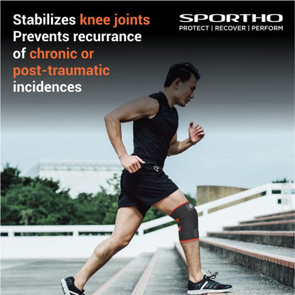 NIVIA Adjustable Knee Support with Velcro, Knee Braces & Sleeves, For Minimum impact on joints and muscles. Available in  S | M | L  | XL & Black / Red Color , Used for Rehabilitation & Recovery