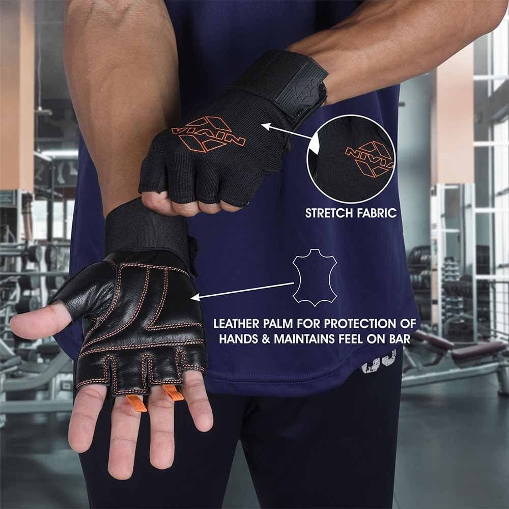 Buy Leather Gym Weight Lifting Gloves Online in India Nivia Sports