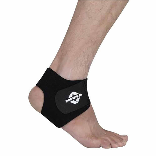 NIVIA Basic Ankle Support with Adjustable Velcro, Ankle Sleeves, Braces or Wraps , For Support & Stability  Available in  S | M | L  | XL & Black Color , Used for All kind of impact Sports
