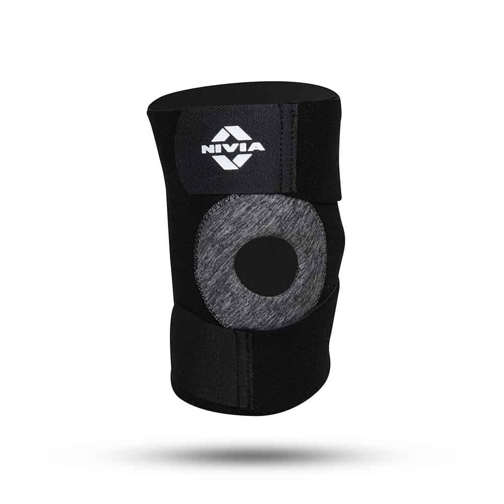 NIVIA  Basic Patella Knee Support With Adjustable Vecro, Knee Braces & Sleeves, For Pain Relief & Recovery  Available in  S | M | L  | XL & Black Color , Used for Rehabilitation & Recovery