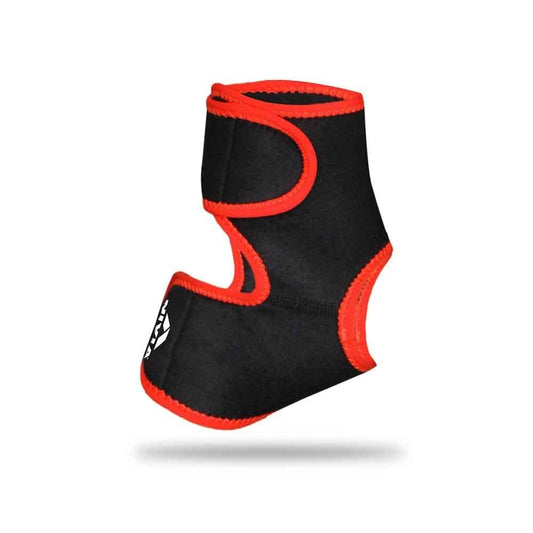 NIVIA Ankle Support With Adjustable Velcro, Ankle Sleeves, Braces or Wraps , For Injury Prevention  Available in  S | M | L  | XL & Black / Red Color , Used for Rehabilitation & Recovery